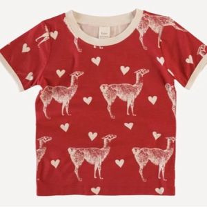 NWT BAMBOO SHORT SLEEVE RINGER TEE / LLAMA LOVE by Kate Quinn |Size 6-12 month